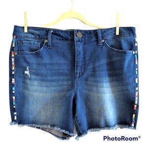 Seven 7 Embroidered Denim Shorts   Sz 12